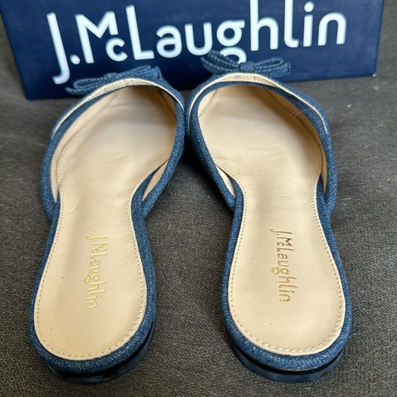 NIB J.McLaughlin Denim Slides sz 7 - Picture 4 of 5